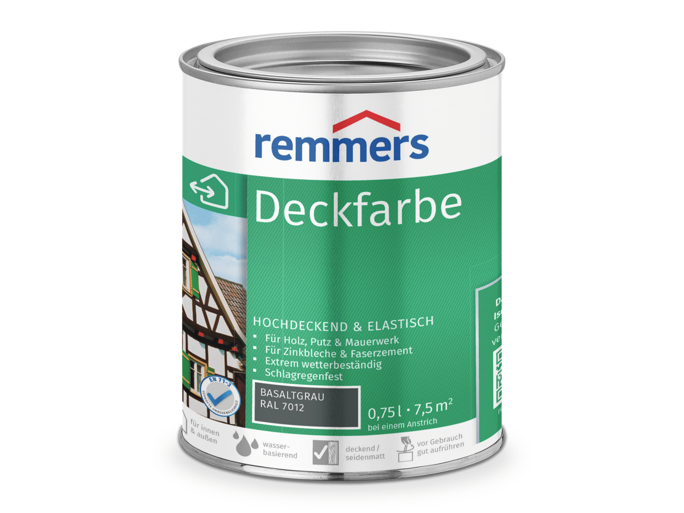 Remmers DECKFARBE BASALTGRAU RAL 7012 0,75 LTR
