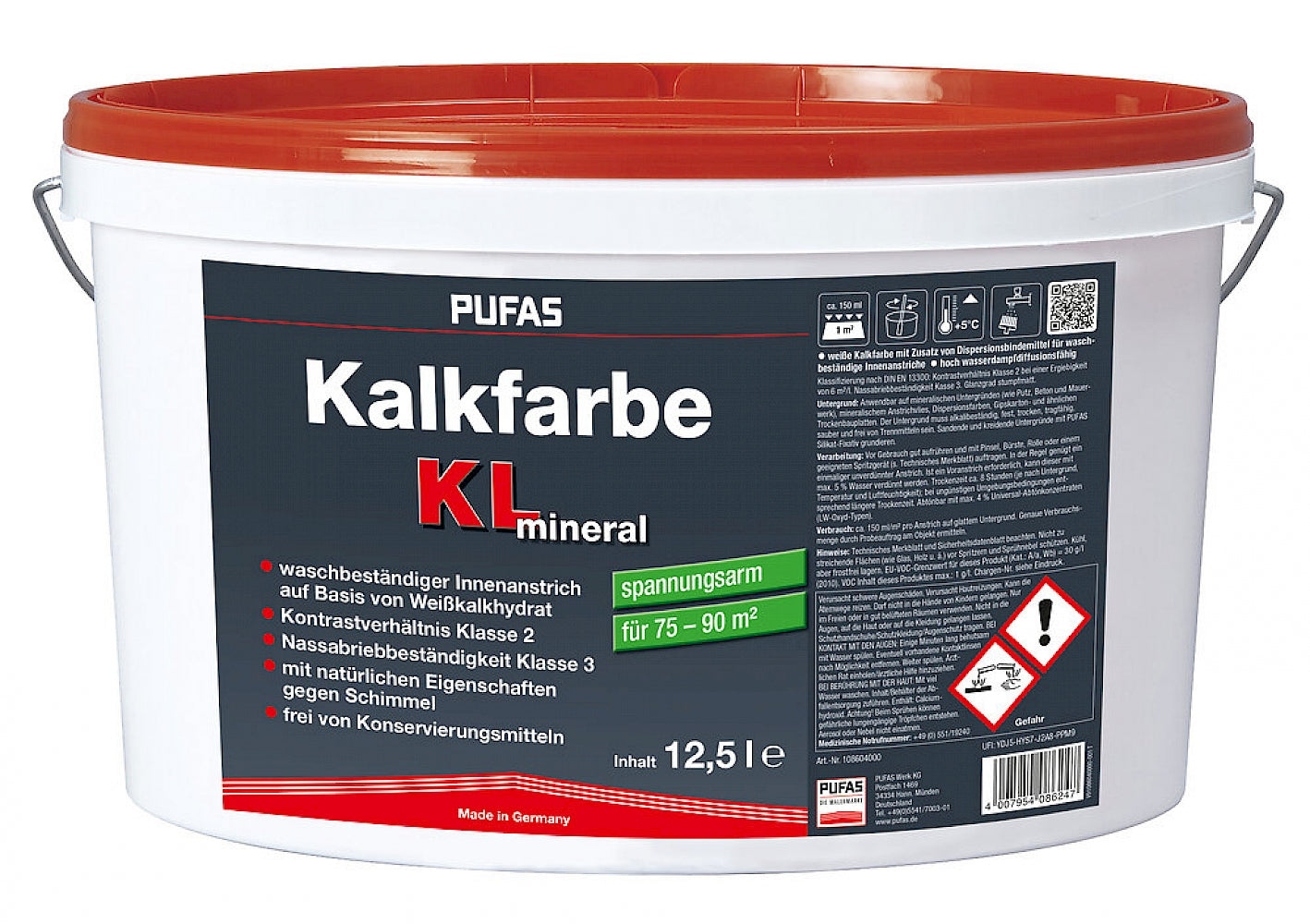 PUFAS Kalkfarbe KL mineral 12,5 L