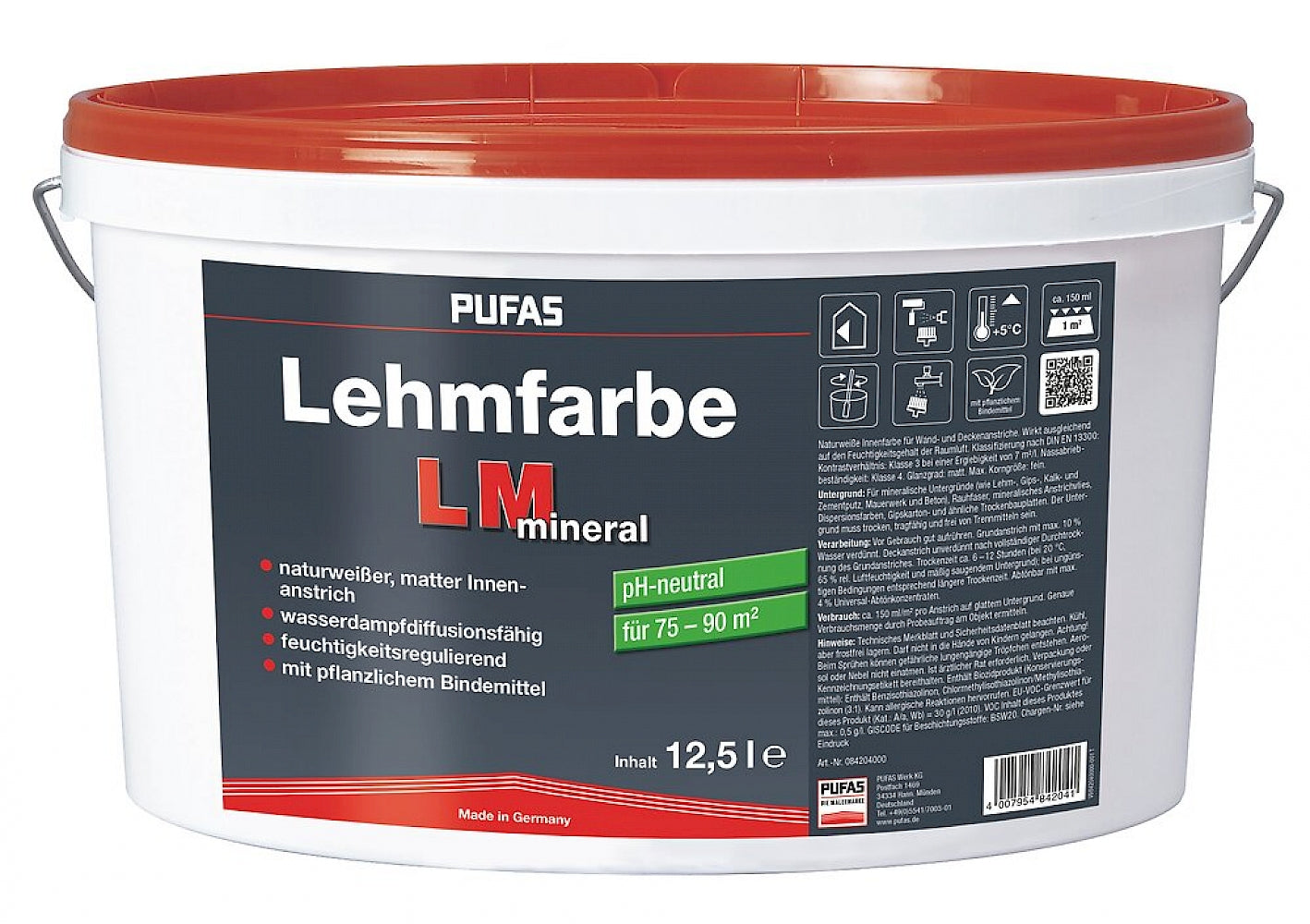 PUFAS Lehmfarbe LM Mineral 12,5 l