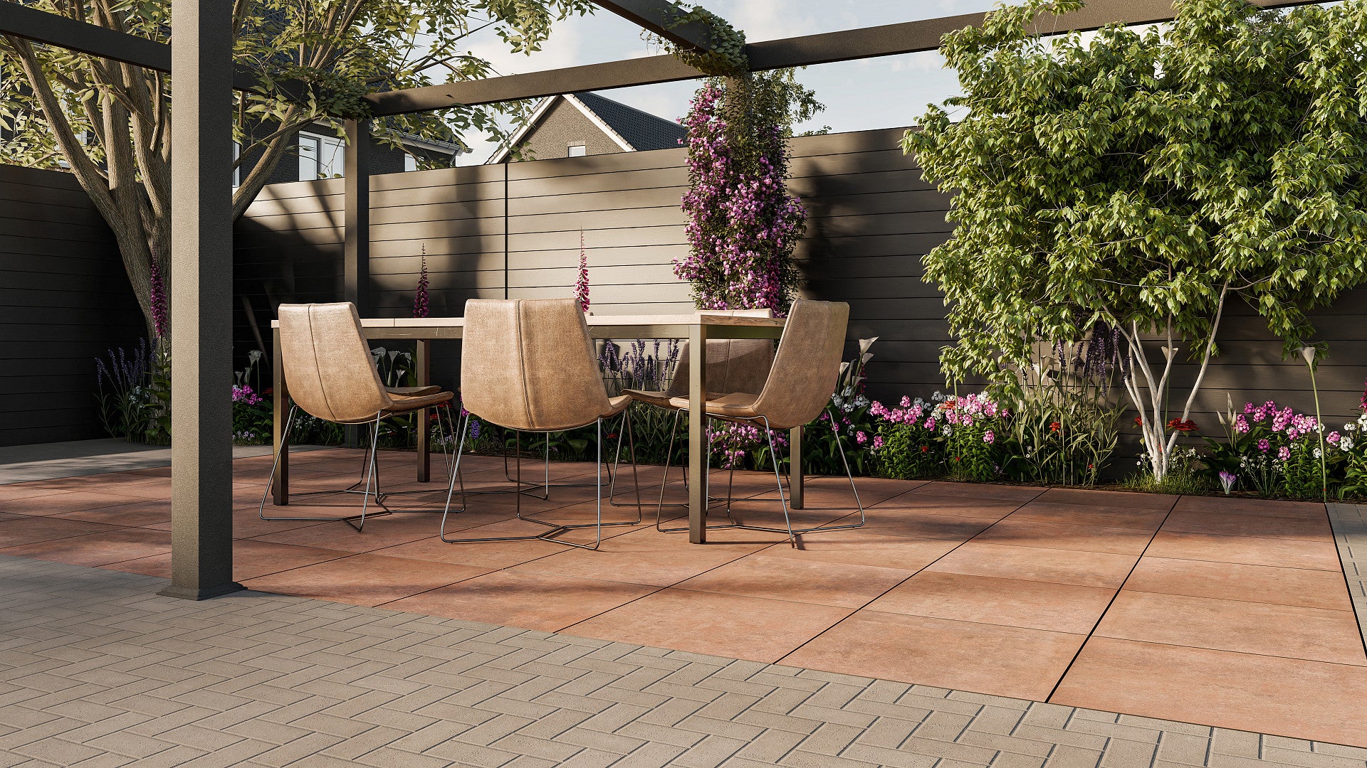 Smartton Adamello 4cm / beige-rot-anthrazit nuanciert