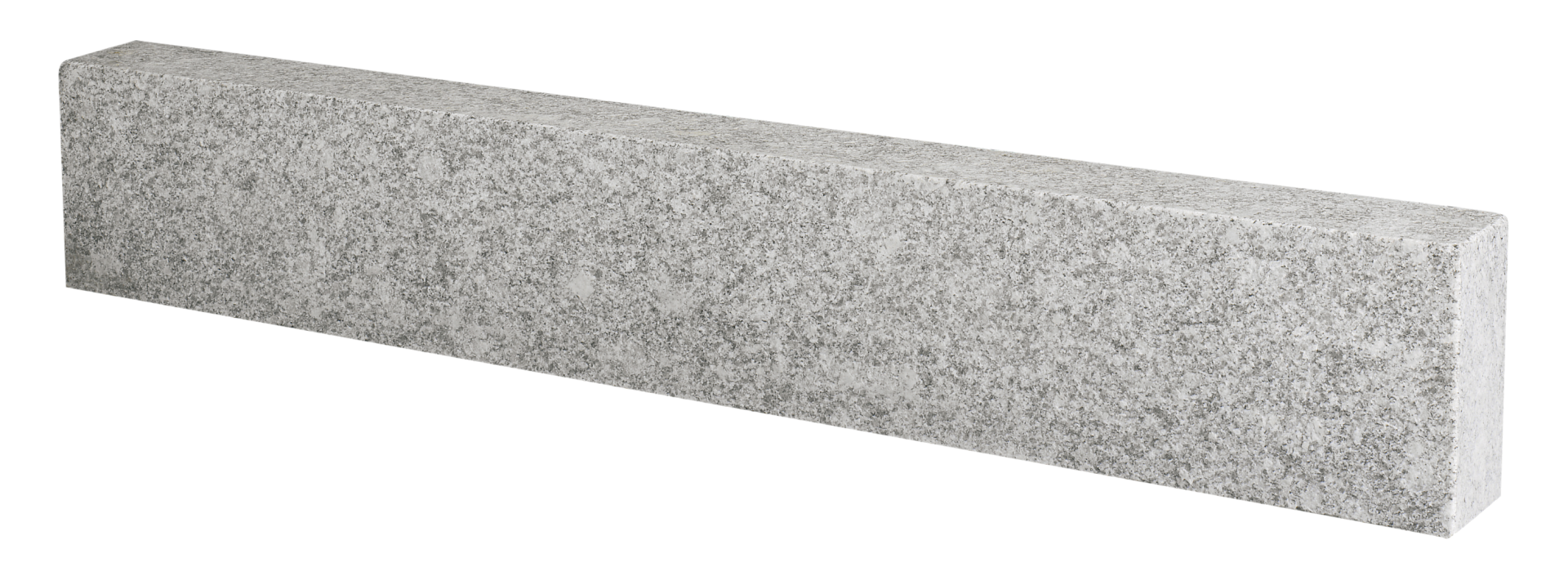 Granit Stele / Rasenbord hellgrau Piazzo, gesägt und geflammt