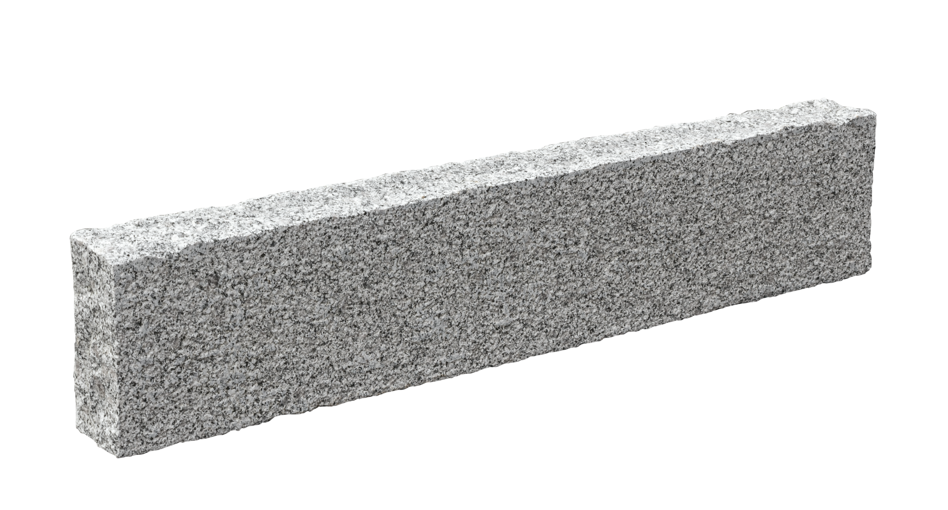 Granit Stele / Rasenbord hellgrau Premium 10cm breit - 2 Seiten gesägt, Rest gespitzt