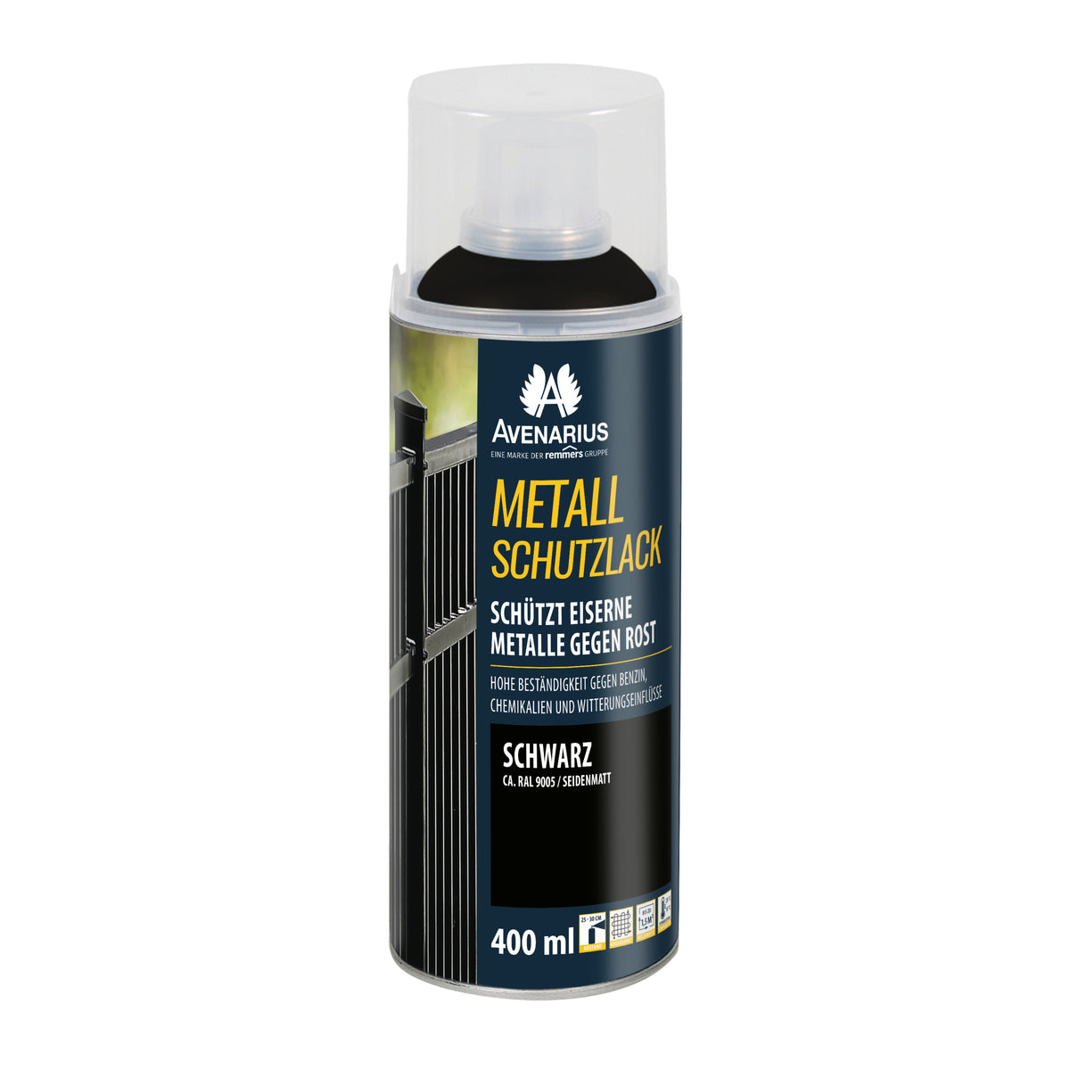 AVENARIUS METALLSCHUTZLACK SCHWARZ SDGL RAL 9005 400 ML