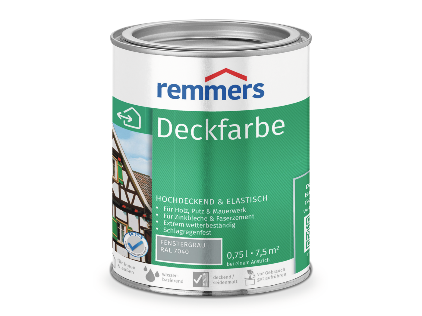 Remmers DECKFARBE FENSTERGRAU RAL 7040 0,75 LTR