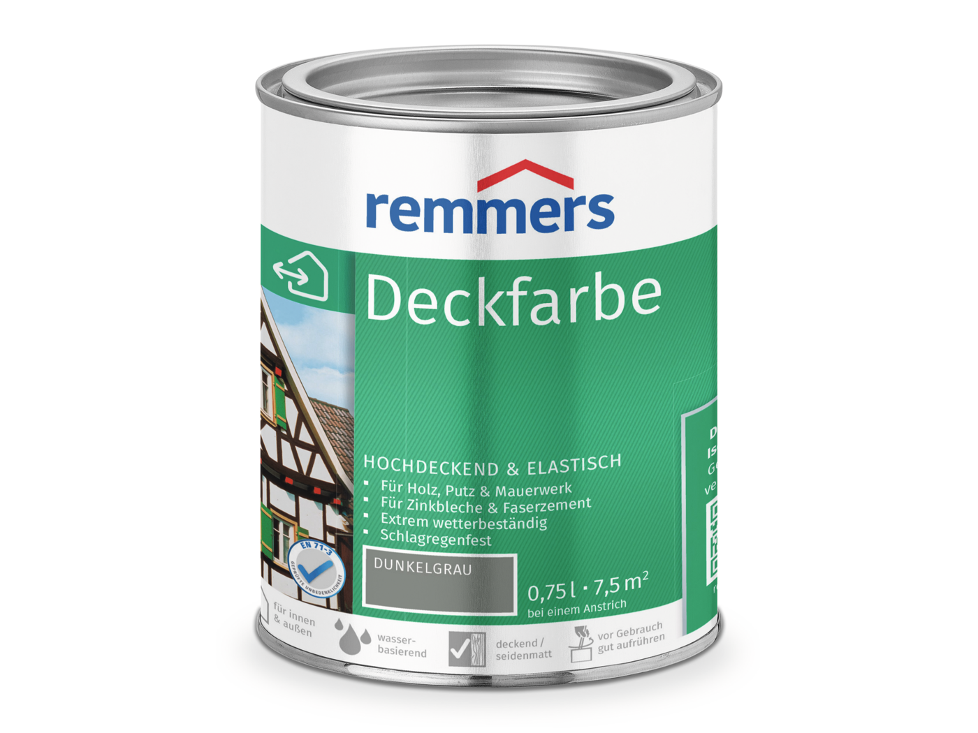 Remmers DECKFARBE DUNKELGRAU 750 ML. 0,75 LTR