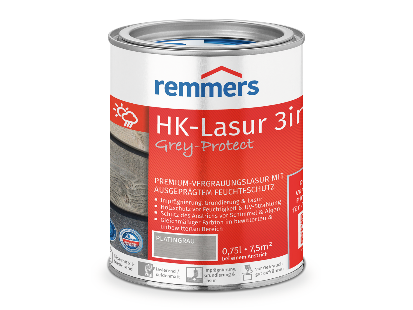 HK-LASUR 3 IN 1 PLUS PLATINGRAU (FT26788) 750 ML