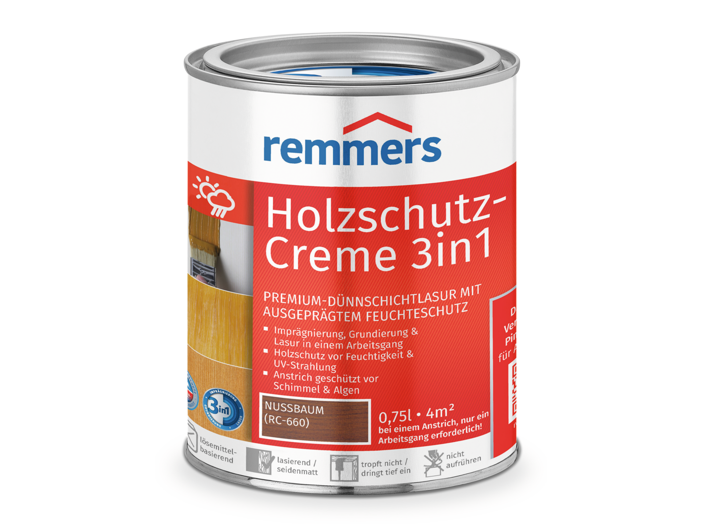 Remmers HOLZSCHUTZ-CREME NUSSBAUM RC-660 750ML 0,75 LTR