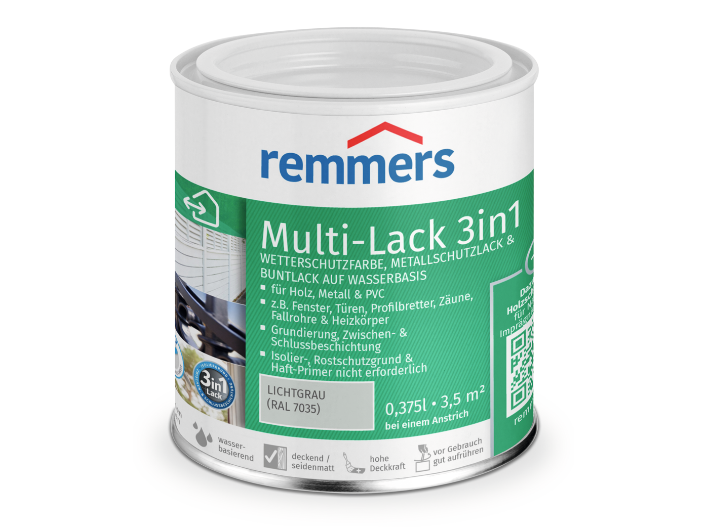 Remmers MULTI-LACK 3in1 LICHTGRAU RAL 7035 0,375 LTR