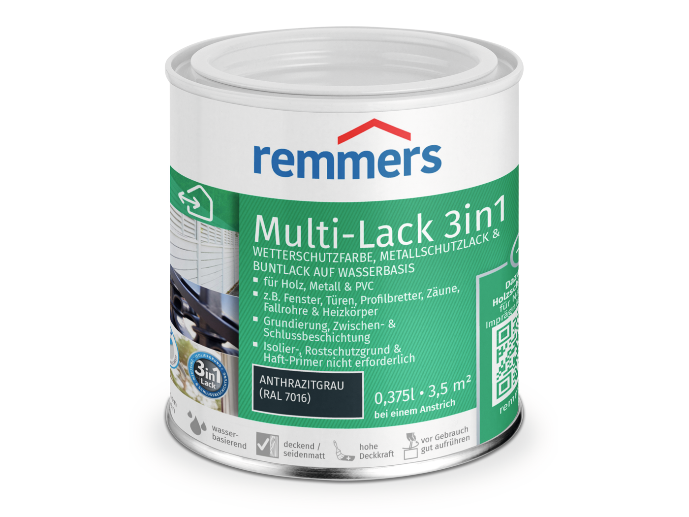 Remmers MULTI-LACK 3in1 ANTHRAZIT RAL 7016 0,375 LTR