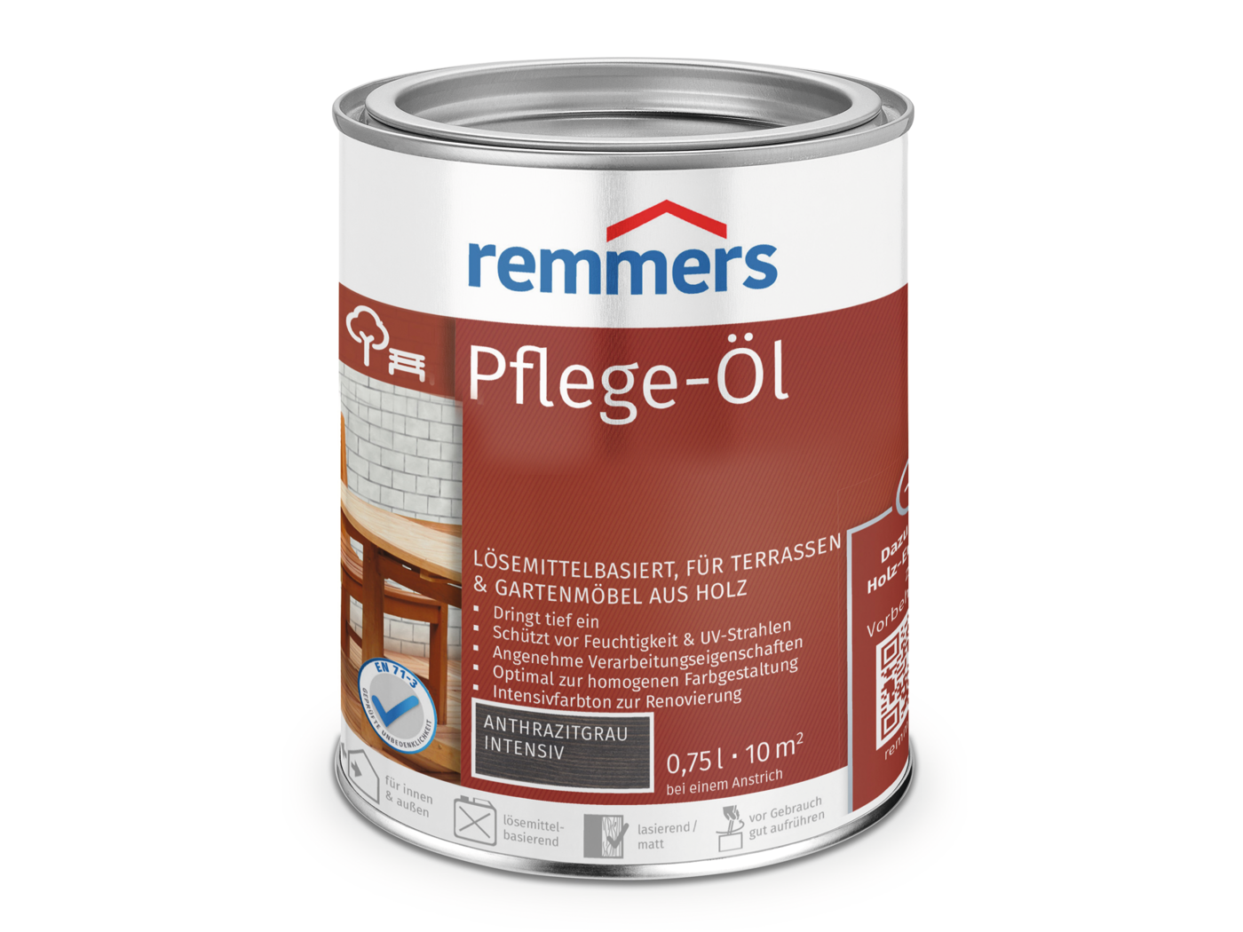 Remmers PFLEGE-ÖL ANTHRAZITGRAU INTENSIV 0,75 LTR