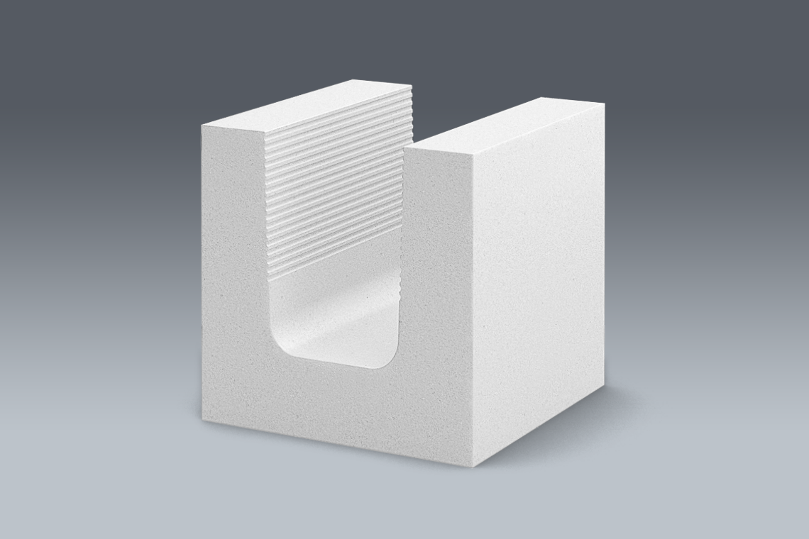 Kalksandstein U-Schalen, Schalung für Ringbalken, Ringanker, Stürze, Stützen und Schlitze