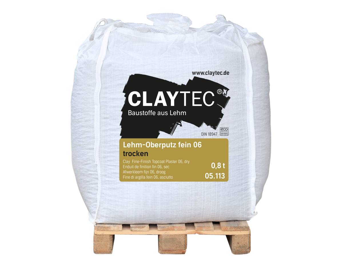 Claytec Lehm Oberputz fein 06 trocken - 800 kg BigBag