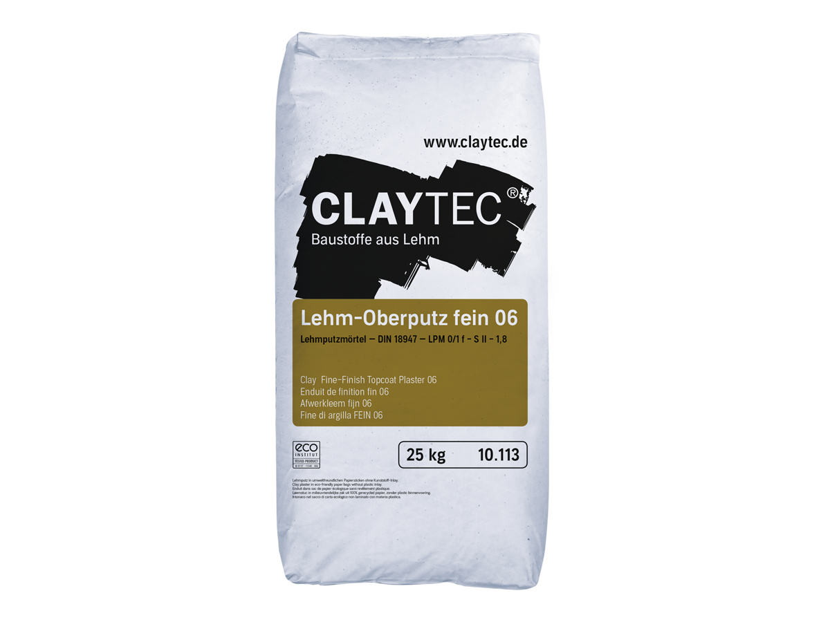Claytec Lehm Oberputz fein 06 - 25 kg Sack