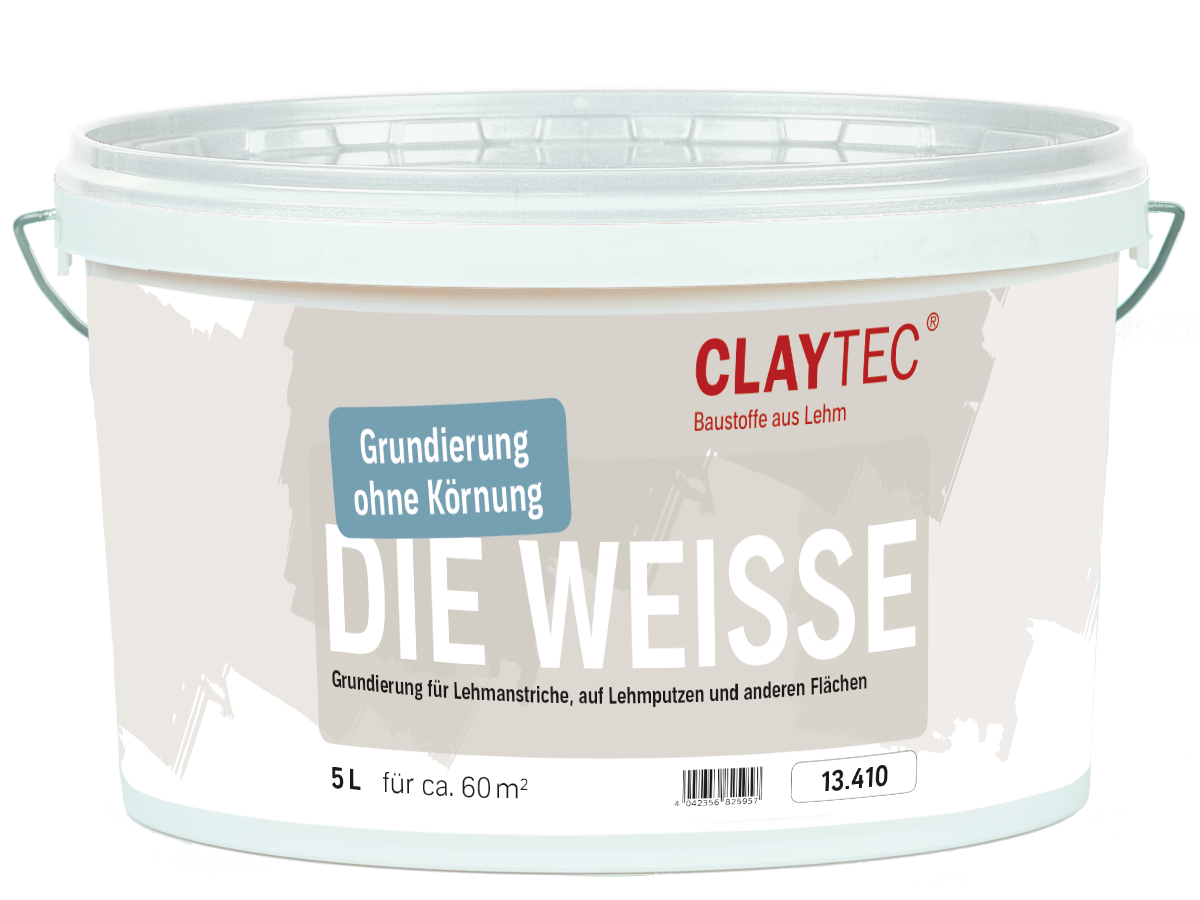 Claytec Grundierung Die Weiße, glatt - 5 Liter
