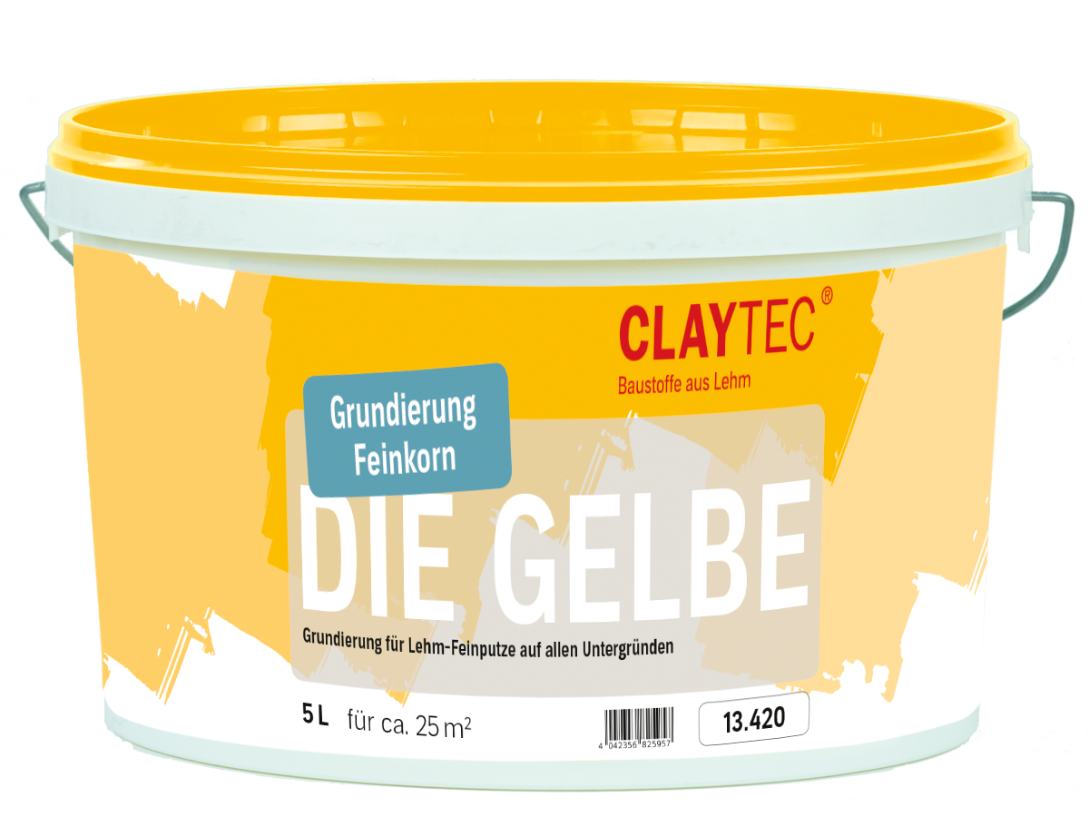 Claytec Grundierung Die Gelbe, fein - 5 Liter Eimer