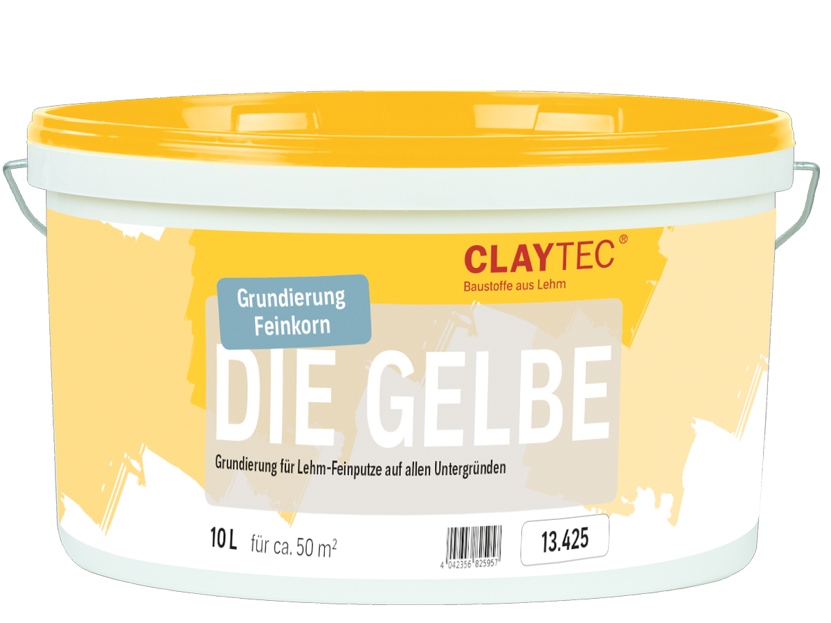 Claytec Grundierung Die Gelbe, fein - 10 Liter Eimer