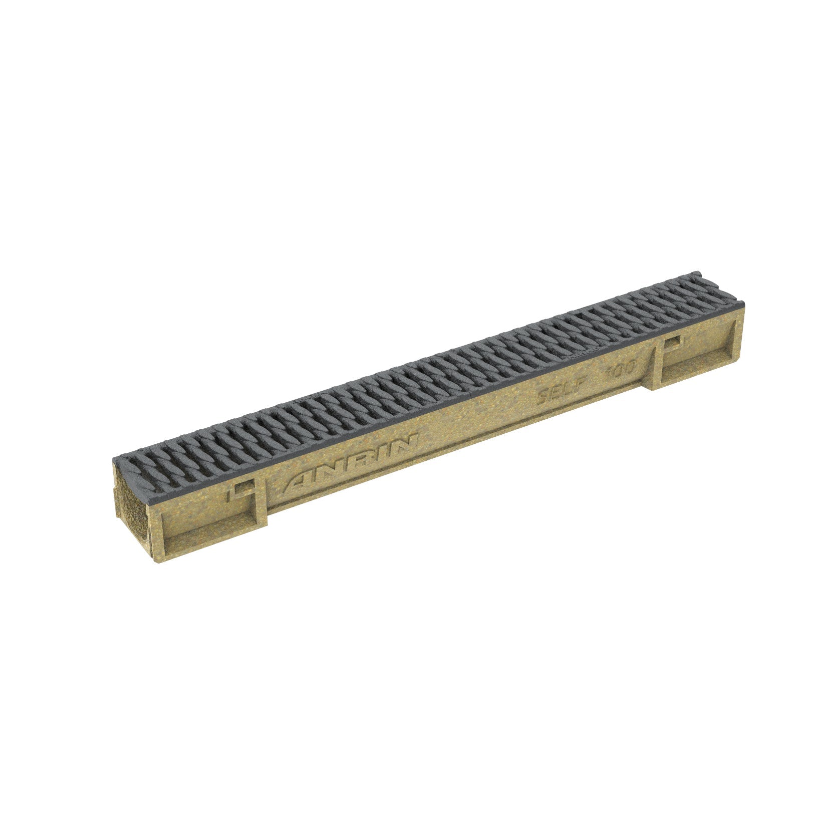 ANRIN SELF 100 SMART Rinne 1,0m mit Gussrost KL.B Oval-Grip 100 x 12,2 x 9,6 cm