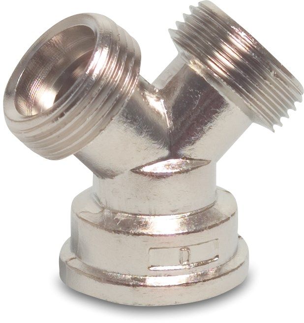 Y-Stück Messing 3/4" Außengewinde x Außengewinde x Innengewinde P1
