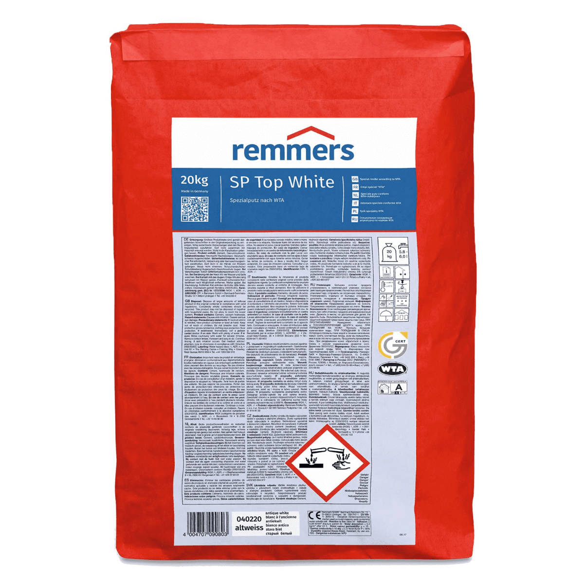 Remmers SP TOP WHITE / SANIERPUTZ ALTWEISS WTA 20,00 KG
