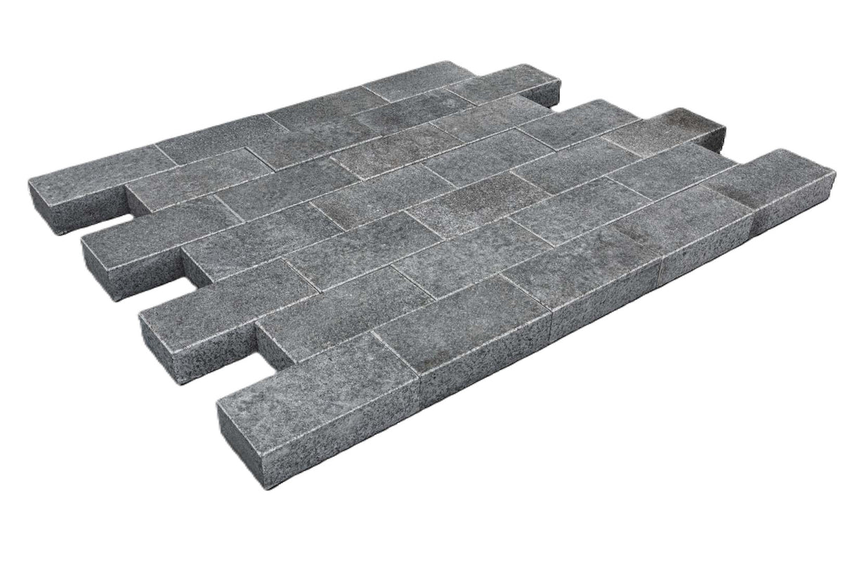 Gabbro Klinker Pacific Black 20x10x5cm Waterjet, in Holzkiste á 5,4 m² (270 Stück)