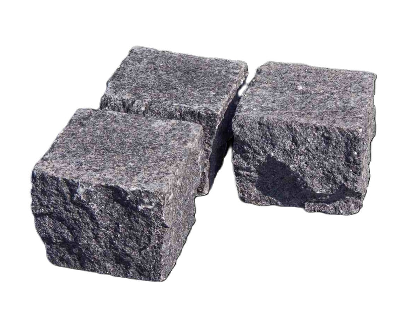 Gabbro Pacific Black 10x10x8cm Waterjet, in Holzkiste á 8,5 m² (720 Stück)