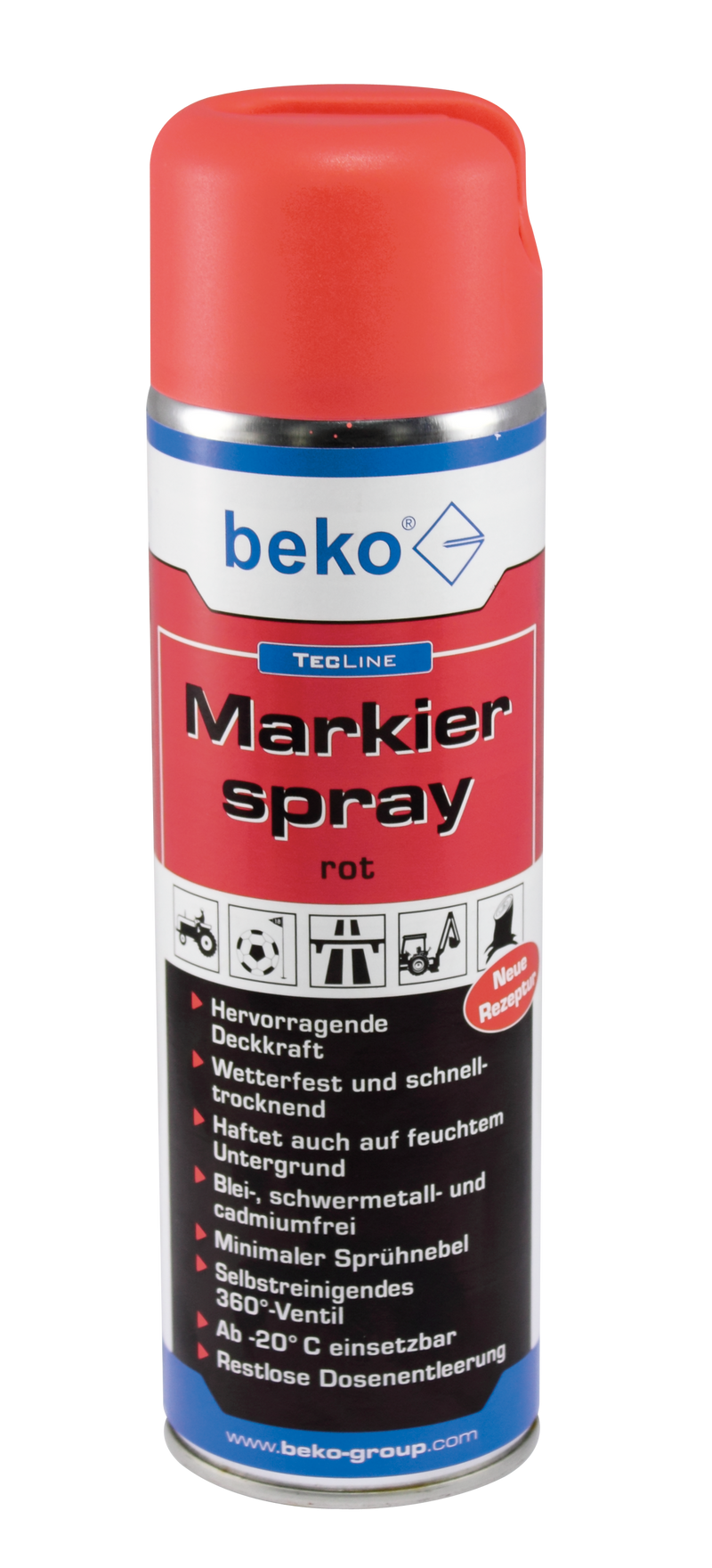 BEKO TECLINE MARKIERSPRAY 500 ML  LEUCHTROT 2945500