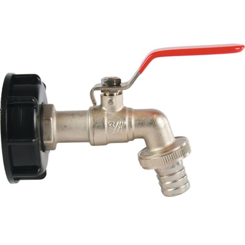 Kugelauslaufhahn für IBC Tank Messing 3/4 x 19mm inkl. Adapter
