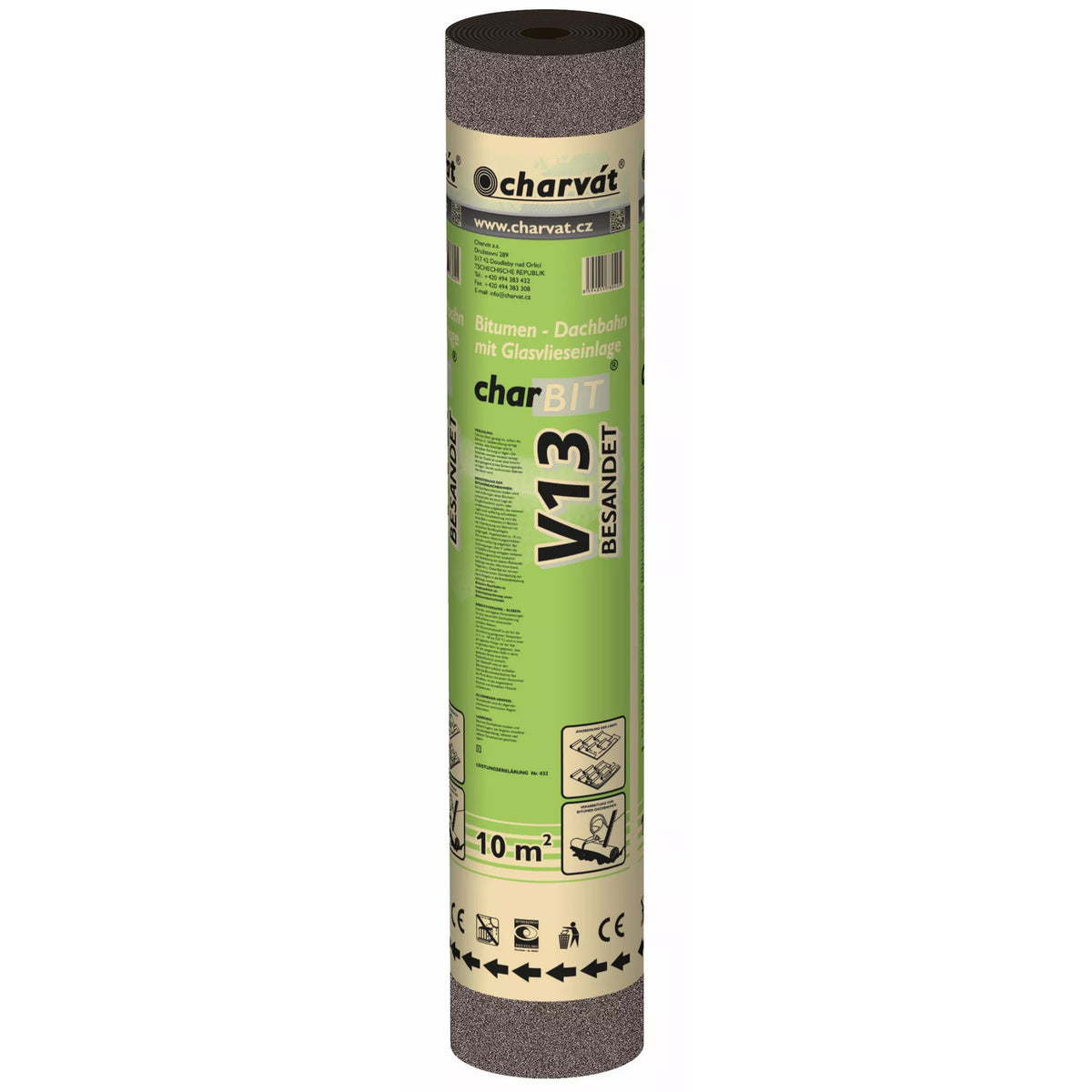 Bitumen-Glasvliesbahn V13 fein besandet 1 x 10 m Rolle