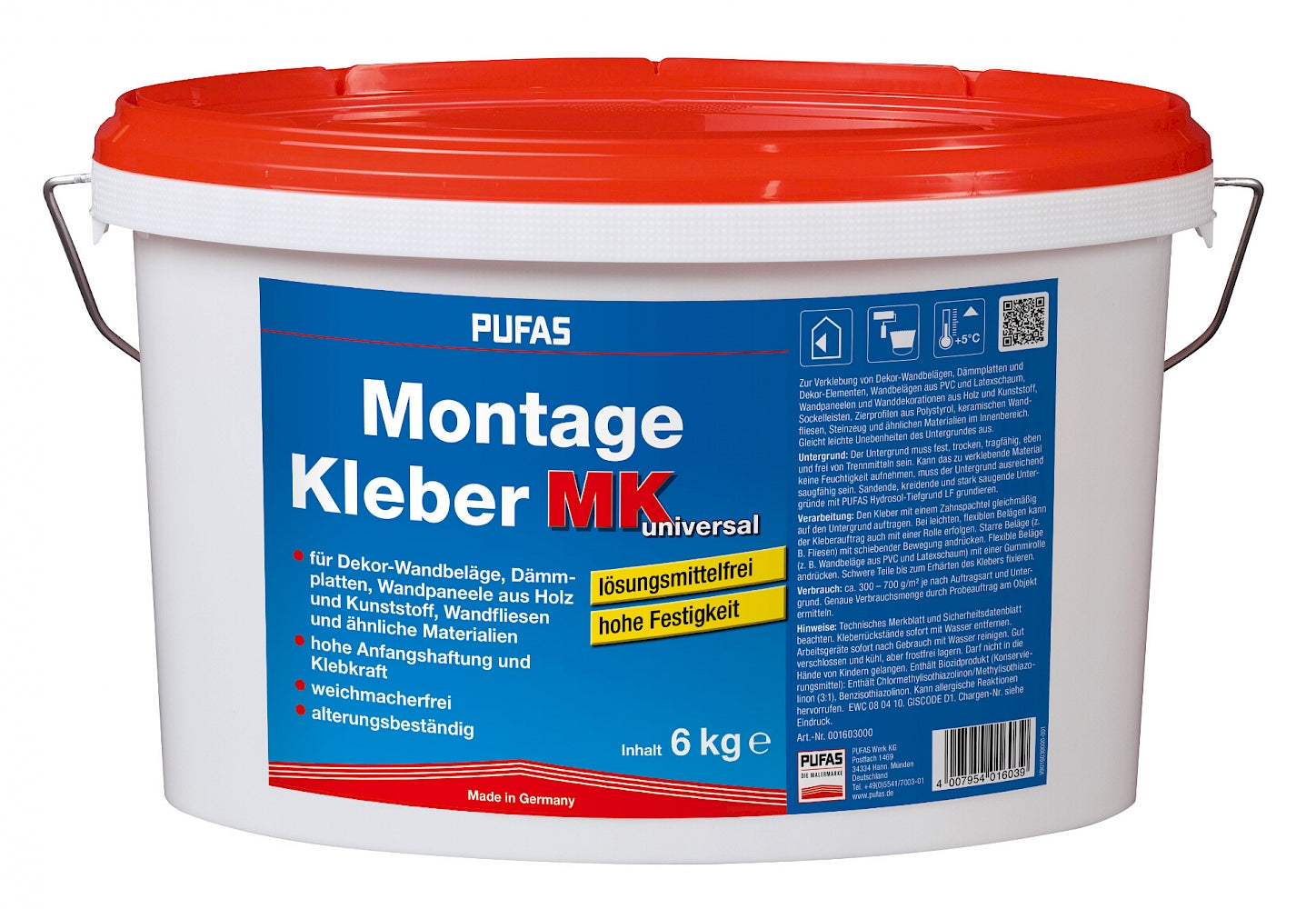 PUFAS Montage-Kleber MK universal 6 kg