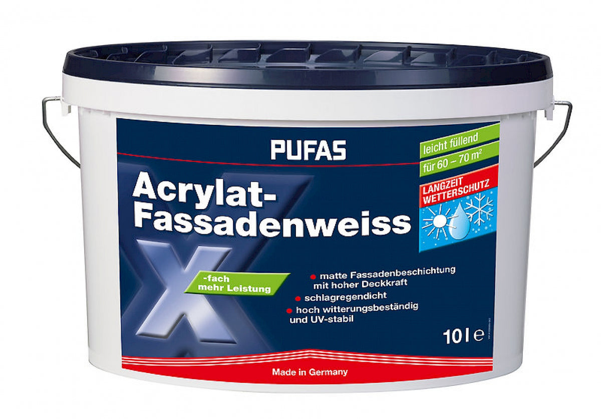 PUFAS Acrylat-Fassadenweiss 10 Liter