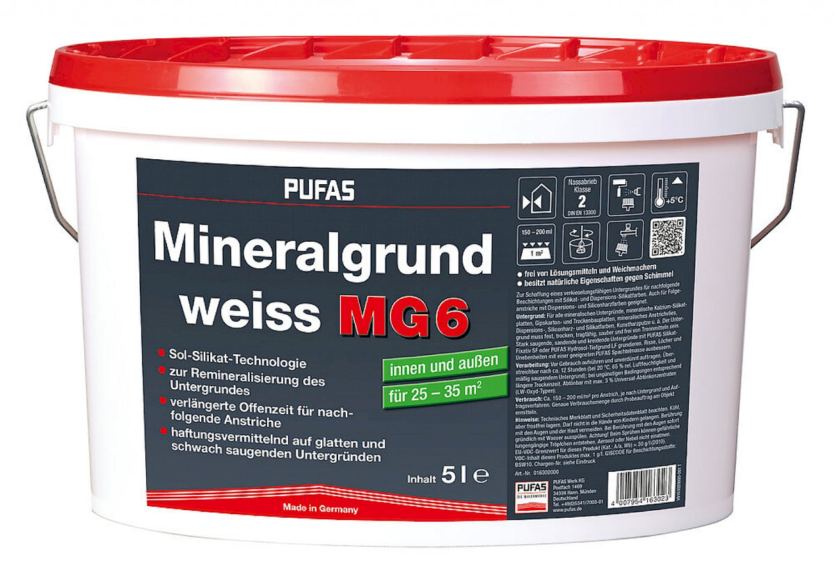PUFAS Mineralgrund weiss  MG 6  5 Liter