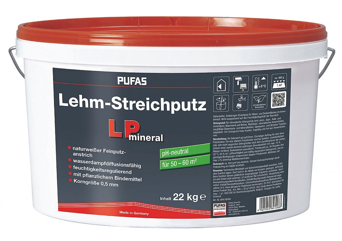 PUFAS Lehm-Streichputz LP Mineral 22 kg