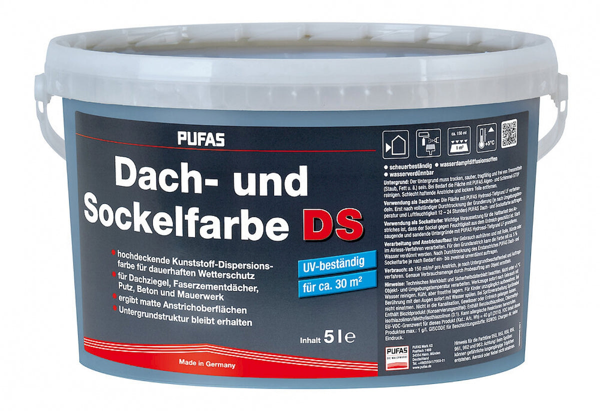 PUFAS Dach und Sockelfarbe / Kunststoff Dispersionsfarbe Wetterschutz