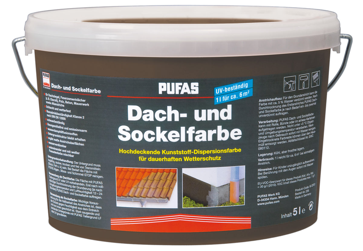 PUFAS Dach und Sockelfarbe / Kunststoff Dispersionsfarbe Wetterschutz