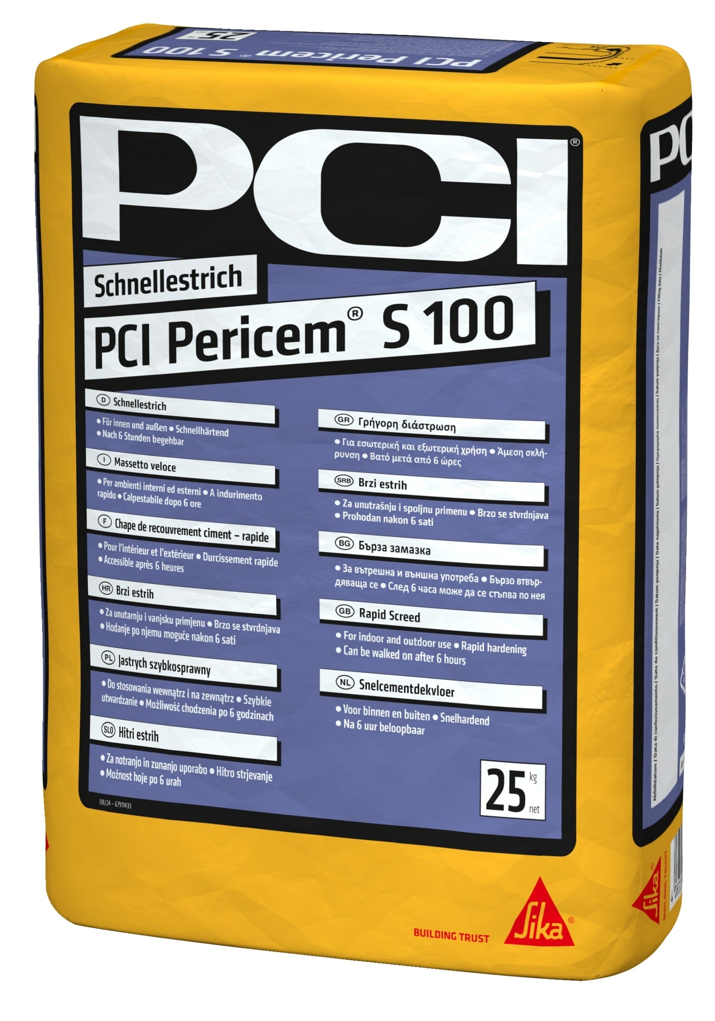 PCI Pericem S 100 Schnellestrich 25 kg