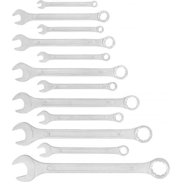 Gabel-Ringschlüsselsatz 12tlg. 6-13,15,17,19,22 DIN3113, Sta.