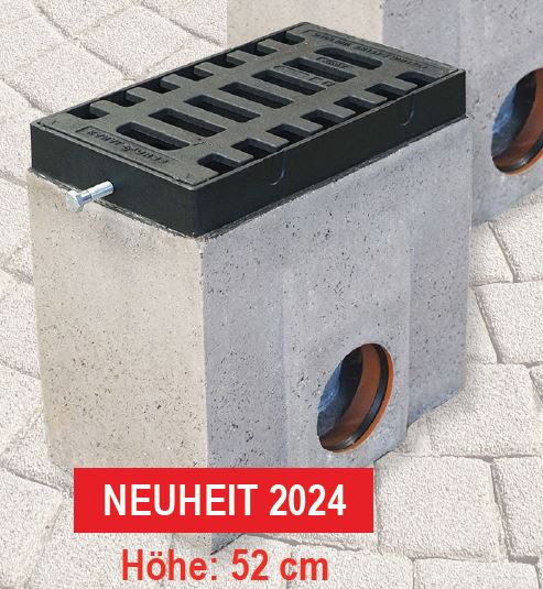 Sinkkasten aus Beton mit Gussroste / Straßeneinlauf / Hofeinlauf