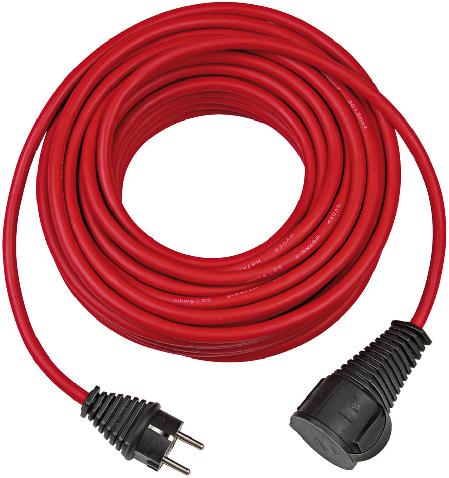 Verlängerungskabel H07RN-F3G1.5 rot 10m / Stecker + Kupplung Gummi