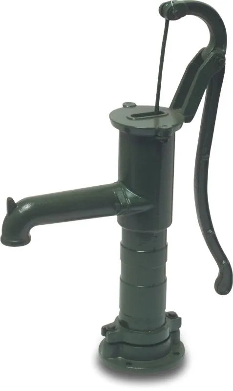 Handschwengelpumpe Gusseisen 1 1/4" Innengewinde Grün Typ Standard Rundflansch P1