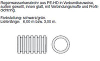 Aquatub-Rw Regenwasserkanalrohr SN8 in Verbundbauweise aus PE-HD mit Verbindungsmuffe, außen gewellt, innen glatt
