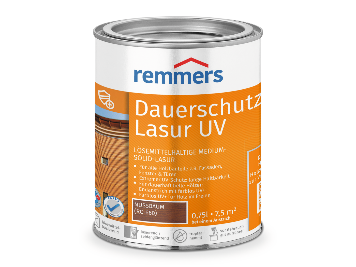 Remmers DAUERSCHUTZ-LASUR UV NUSSBAUM RC-660  0,75 LTR