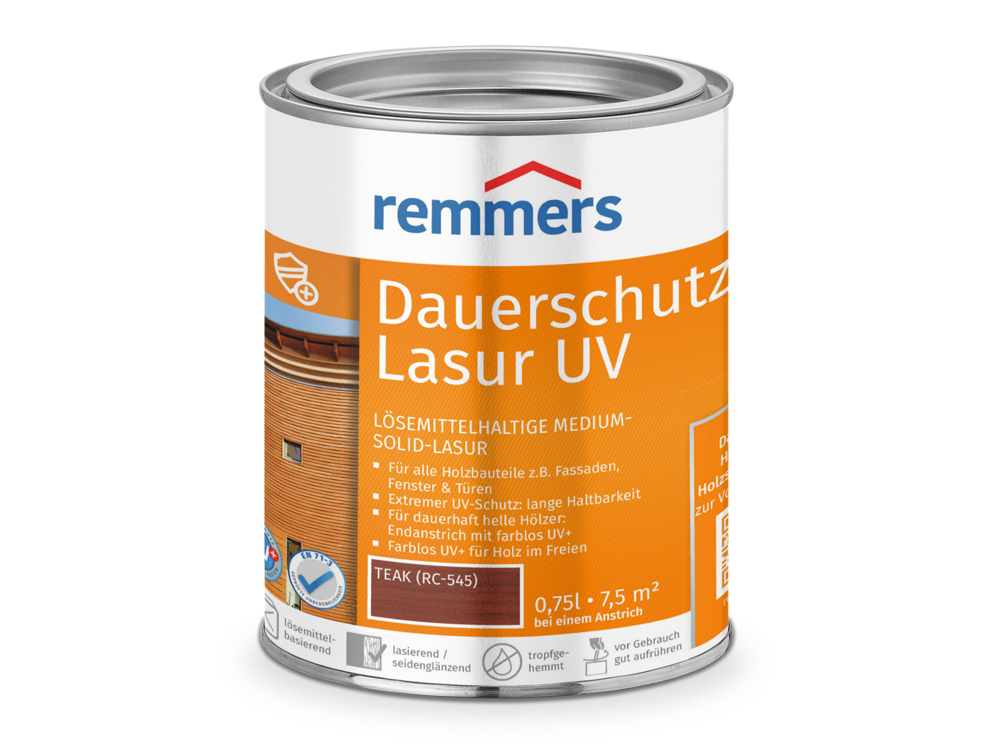 Remmers DAUERSCHUTZ-LASUR UV TEAK RC-545  0,75 LTR