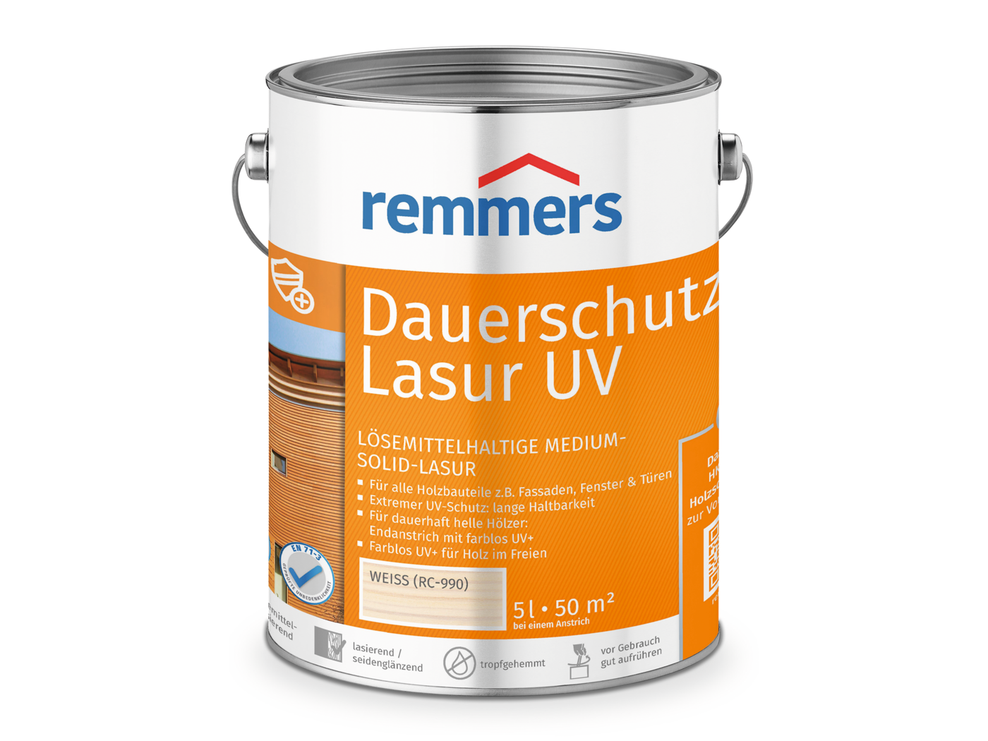 Remmers DAUERSCHUTZ-LASUR UV WEIß RC-990  5,00 LTR