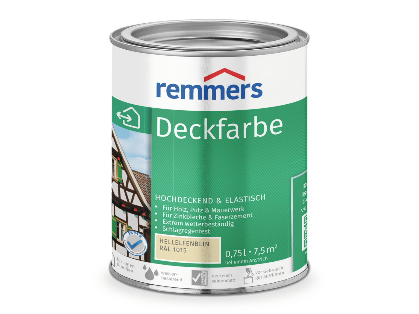 Remmers DECKFARBE HELLELFENBEIN RAL 1015 750 ML.  0,75 LTR