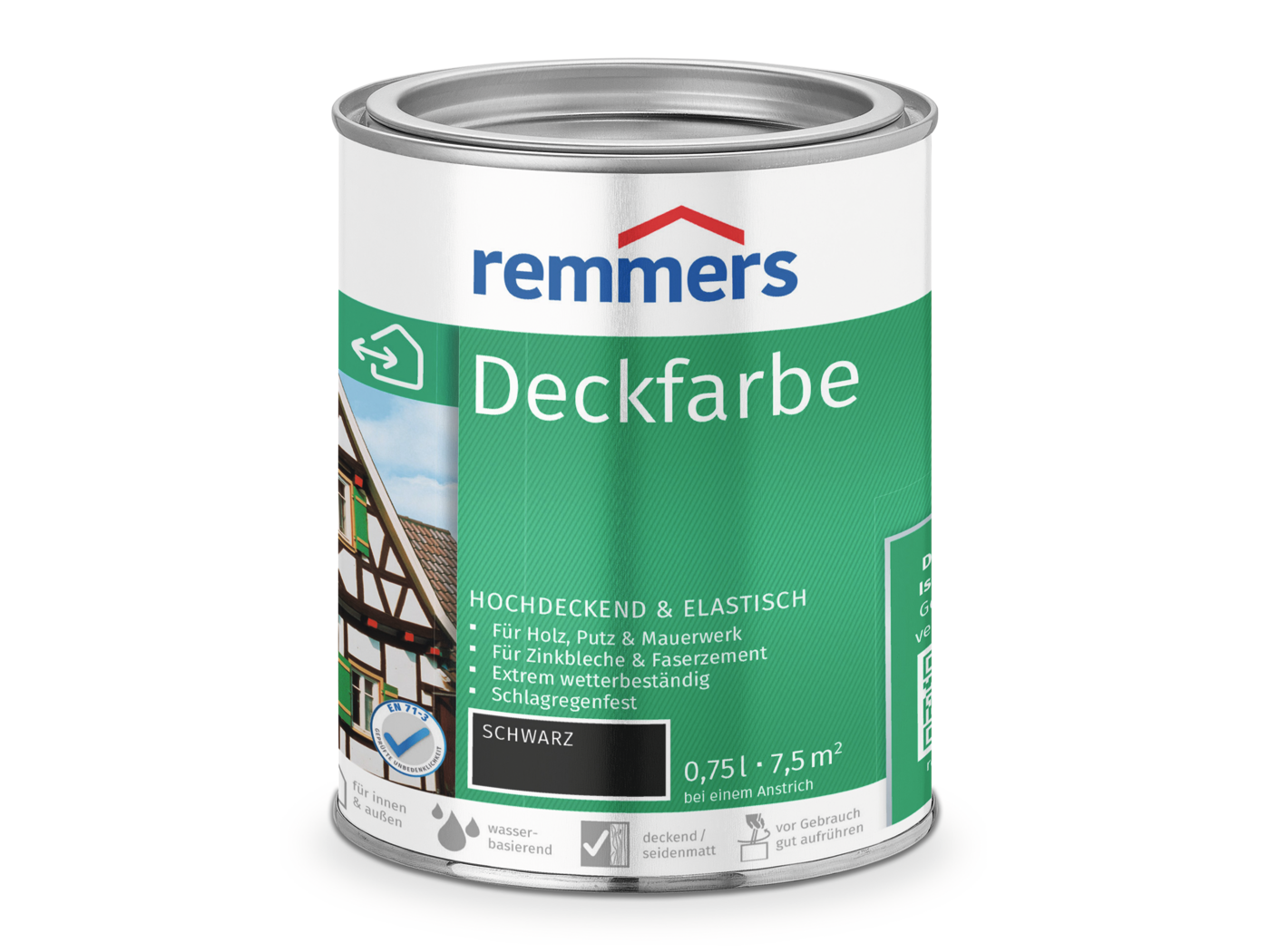Remmers DECKFARBE SCHWARZ 750 ML.  0,75 LTR