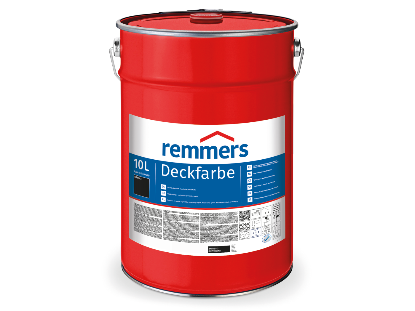 Remmers DECKFARBE SCHWARZ  10,00 LTR