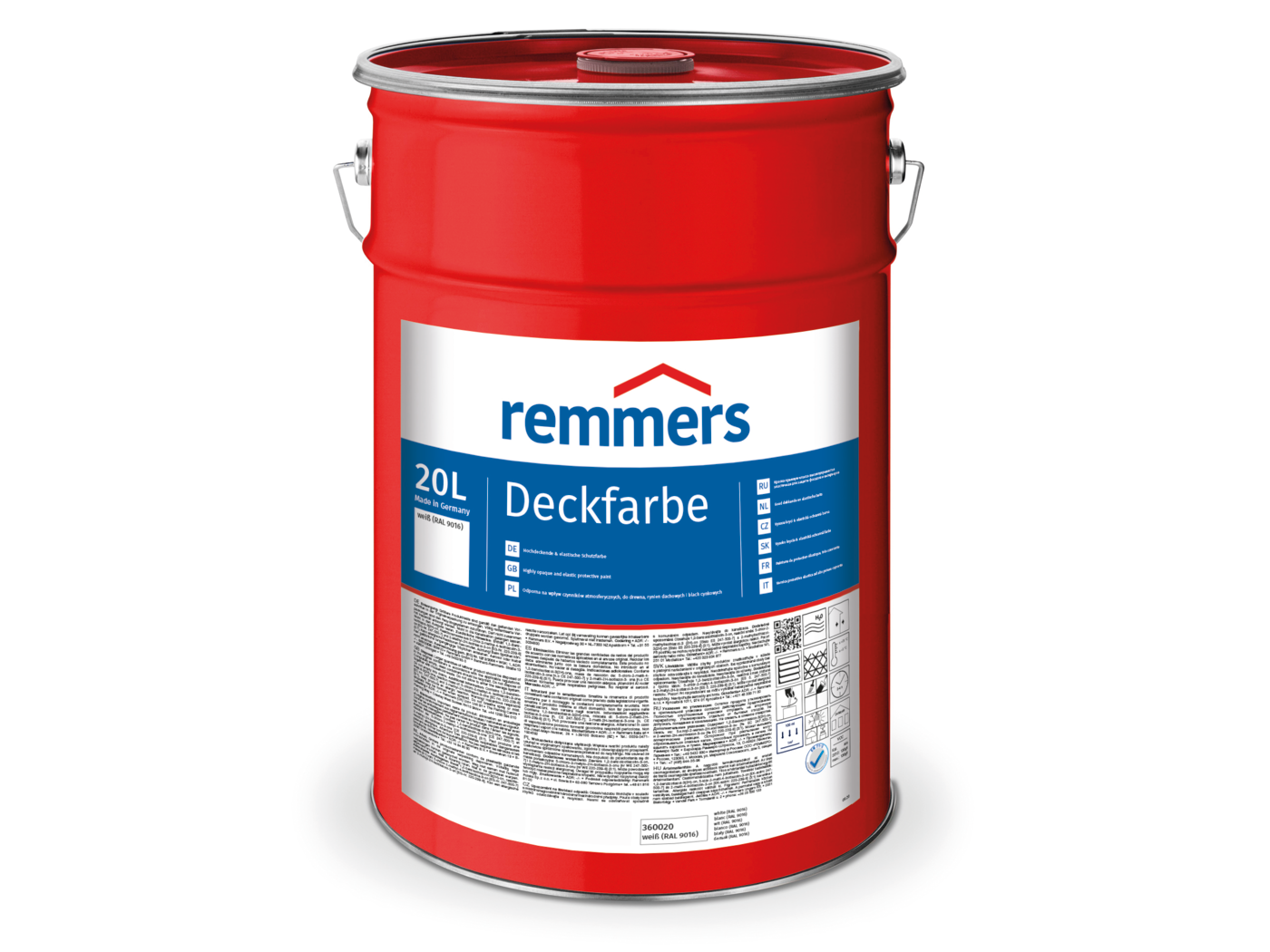 Remmers DECKFARBE WEIß RAL 9016  20,00 LTR