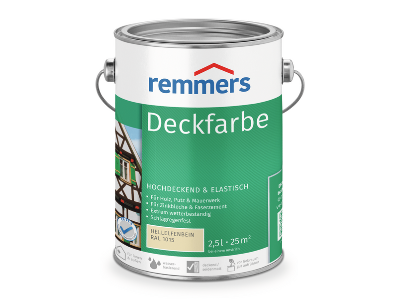 DECKFARBE HELLELFENBEIN RAL 1015 2,50 LTR