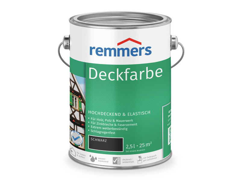 DECKFARBE SCHWARZ 2,50 LTR