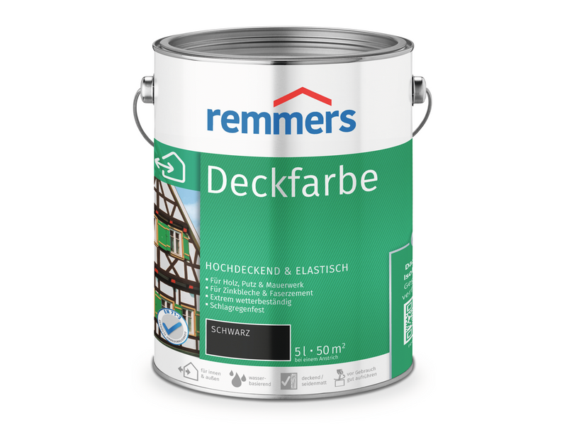 DECKFARBE SCHWARZ 5,00 LTR